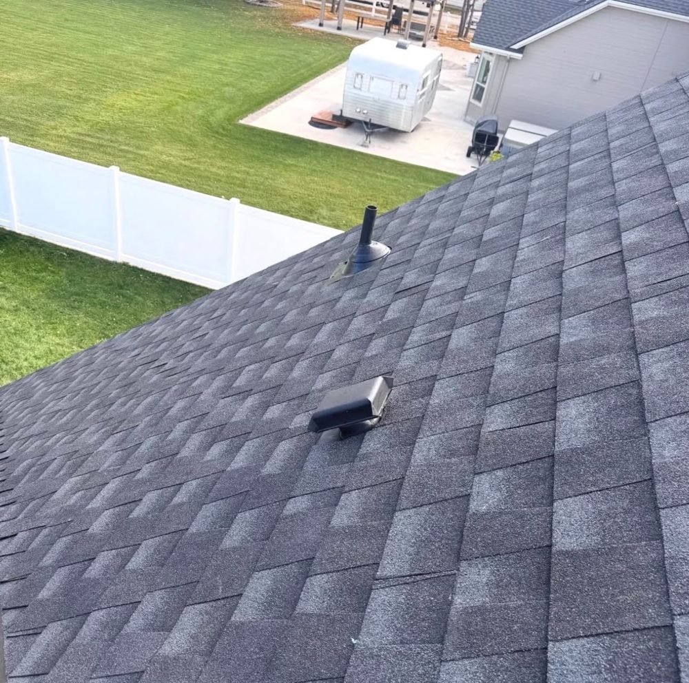 New asphalt shingle roof with vents by Hawks Roofing