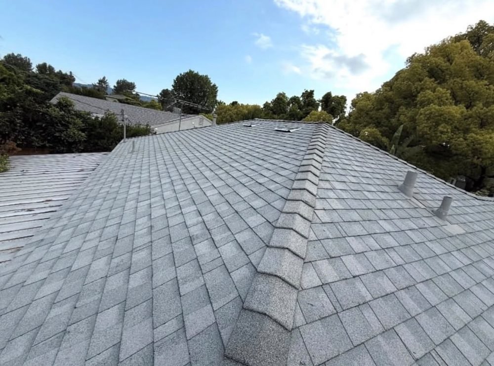 Shingle roof hip and ridge detail by Hawks Roofing